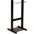 Pemberly Row Transitional Solid Wood Valet Stand with Mirror in Espresso