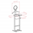 Pemberly Row Transitional Solid Wood Valet Stand with Mirror in Espresso