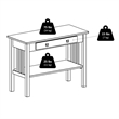 Pemberly Row Transitional Solid Wood Storage Console Table in Oyster Gray