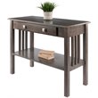 Pemberly Row Transitional Solid Wood Storage Console Table in Oyster Gray
