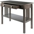 Pemberly Row Transitional Solid Wood Storage Console Table in Oyster Gray