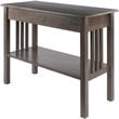Pemberly Row Transitional Solid Wood Storage Console Table in Oyster Gray