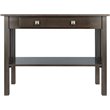 Pemberly Row Transitional Solid Wood Storage Console Table in Oyster Gray
