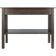 Pemberly Row Transitional Solid Wood Storage Console Table in Oyster Gray