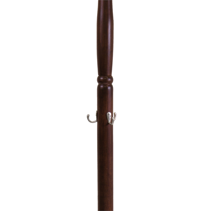 Pemberly Row Transitional Solid Wood Coat Rack Tree in Cappuccino