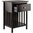 Pemberly Row 1-Drawer Transitional Solid Wood Storage End Table in Coffee