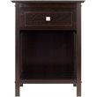 Pemberly Row 1-Drawer Transitional Solid Wood Storage End Table in Coffee