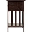 Pemberly Row 1-Drawer Transitional Solid Wood Storage End Table in Coffee