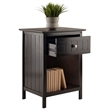 Pemberly Row Transitional Solid Wood Storage End Table with Drawer in Coffee