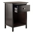 Pemberly Row Transitional Solid Wood Storage End Table with Drawer in Coffee
