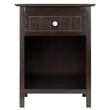 Pemberly Row Transitional Solid Wood Storage End Table with Drawer in Coffee