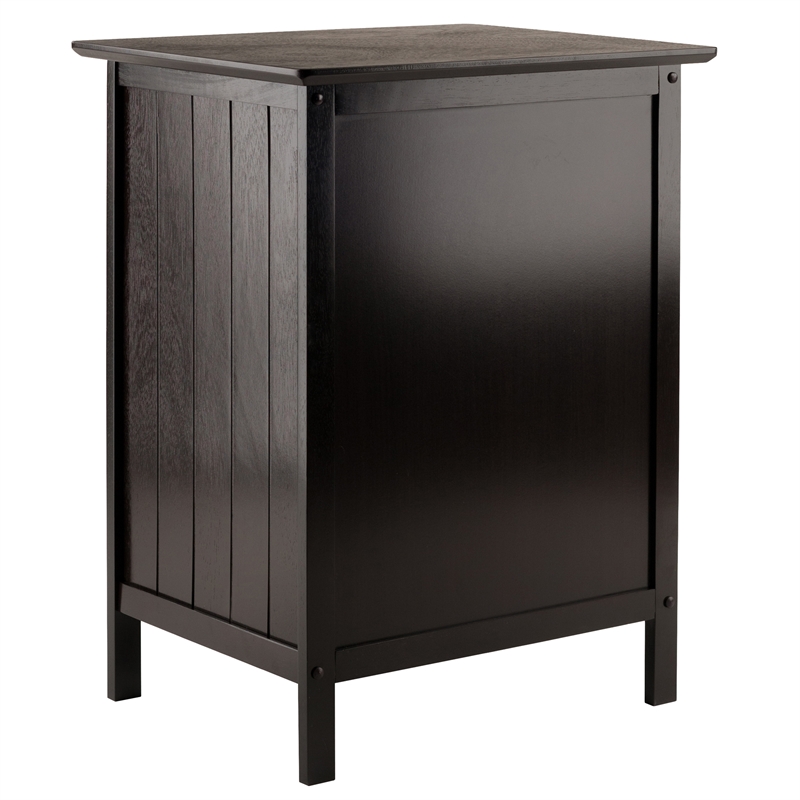 Pemberly Row Transitional Solid Wood Storage End Table with Drawer in Coffee