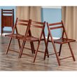 Pemberly Row Transitional Solid Wood Folding Chair in Walnut (Set of 4)