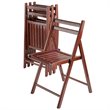 Pemberly Row Transitional Solid Wood Folding Chair in Walnut (Set of 4)