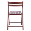 Pemberly Row Transitional Solid Wood Folding Chair in Walnut (Set of 4)