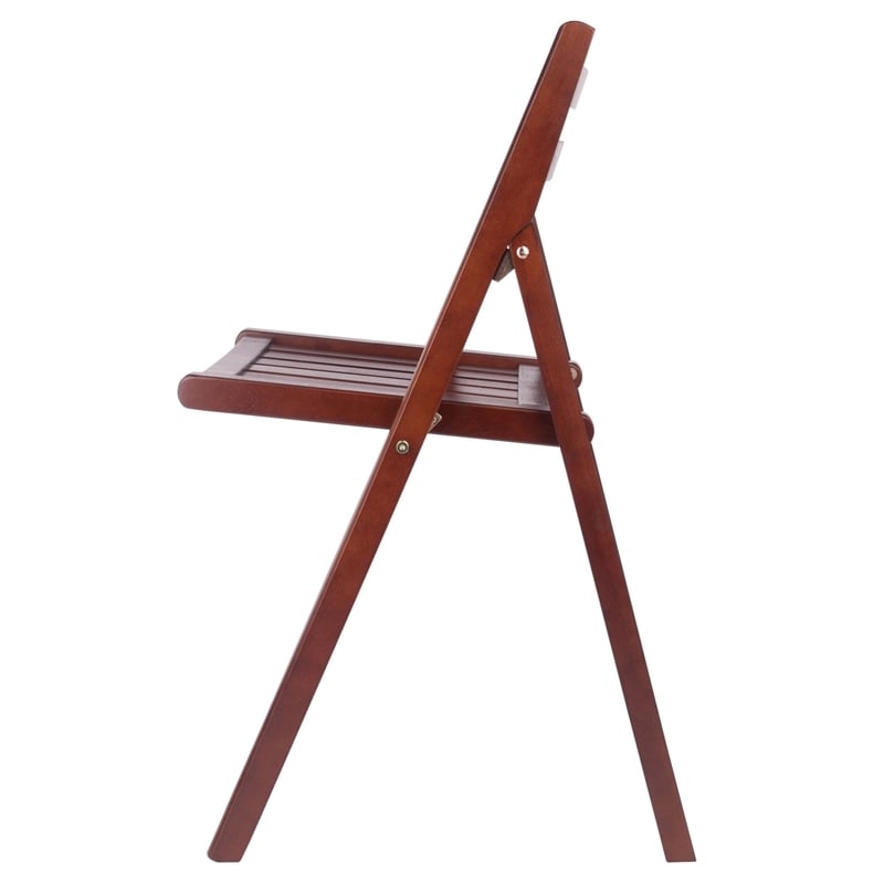 Pemberly Row Transitional Solid Wood Folding Chair in Walnut (Set of 4)