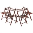 Pemberly Row Transitional Solid Wood Folding Chair in Walnut (Set of 4)