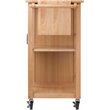 Pemberly Row Swing Door Transitional Solid Wood Kitchen Cart in Natural