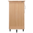 Pemberly Row Swing Door Transitional Solid Wood Kitchen Cart in Natural