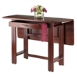 Pemberly Row Transitional Solid Wood Drop Leaf Dining Table in Walnut