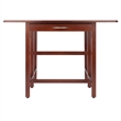 Pemberly Row Transitional Solid Wood Drop Leaf Dining Table in Walnut