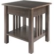 Pemberly Row Transitional Solid Wood Storage End Table in Oyster Gray