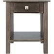 Pemberly Row Transitional Solid Wood Storage End Table in Oyster Gray