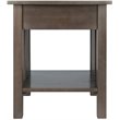 Pemberly Row Transitional Solid Wood Storage End Table in Oyster Gray