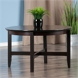 Pemberly Row Round Transitional Solid Wood Coffee Table in Espresso