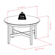 Pemberly Row Round Transitional Solid Wood Coffee Table in Espresso