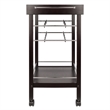 Pemberly Row Transitional Wood Johnnie Bar Cart in Espresso Finish