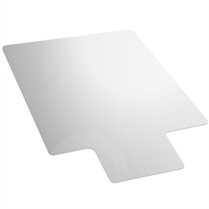 Pemberly Row Plastic Lipped Chair Mat for Hard Floor Clear Size 48 x 53 inch