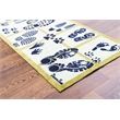 Pemberly Row Fabric Blue Long Indoor Entrance Runner Mat Footprint Design