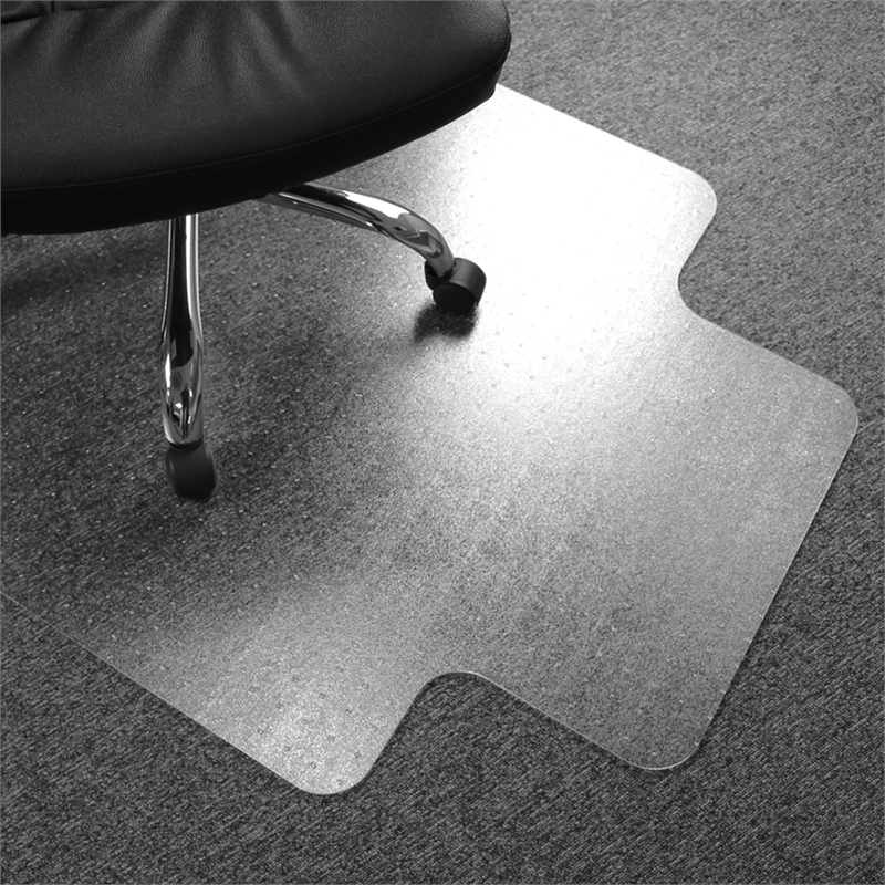 Pemberly Row Plastic Recyclable Lipped Chair Mat For Carpets Clear