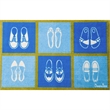 Pemberly Row Fabric Short Indoor Entrance Runner Mat Blue Shoes Design