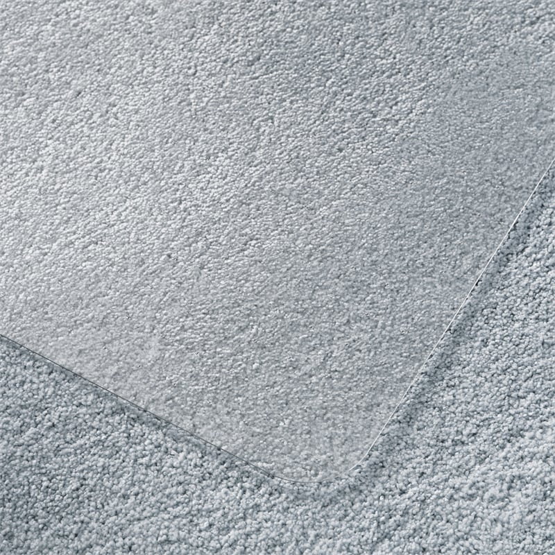 Pemberly Row Plastic Clear Floor Mat High Strength Mat to Protect Carpets