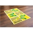 Pemberly Row Fabric Sun Room Runner Mat Yellow Butterfly Design Short 20 x 30