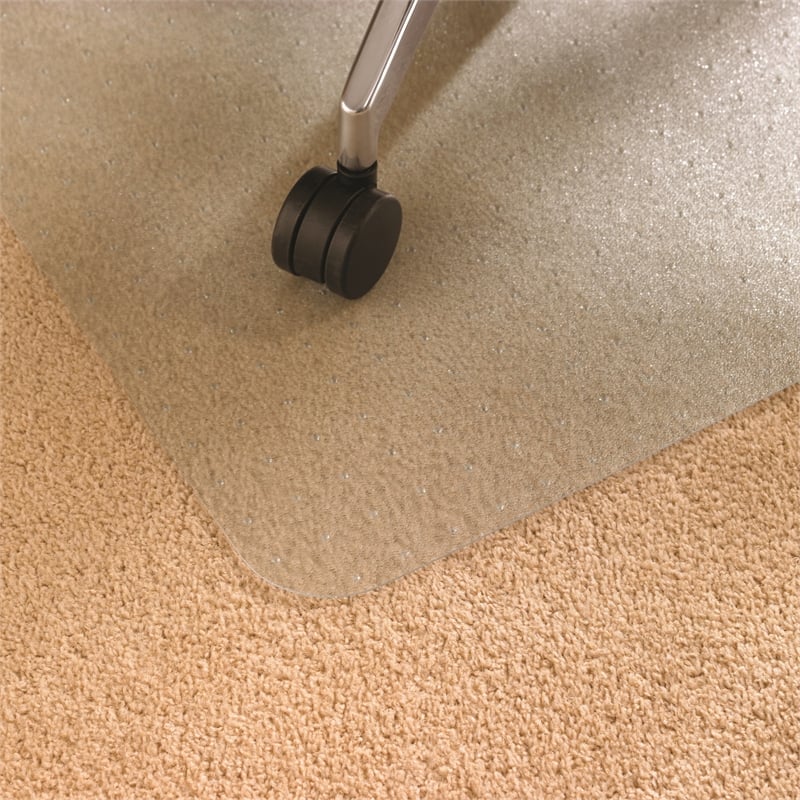 Pemberly Row Plastic Clear Recyclable Rect Chair Mat For Carpets 30 x 48 inch