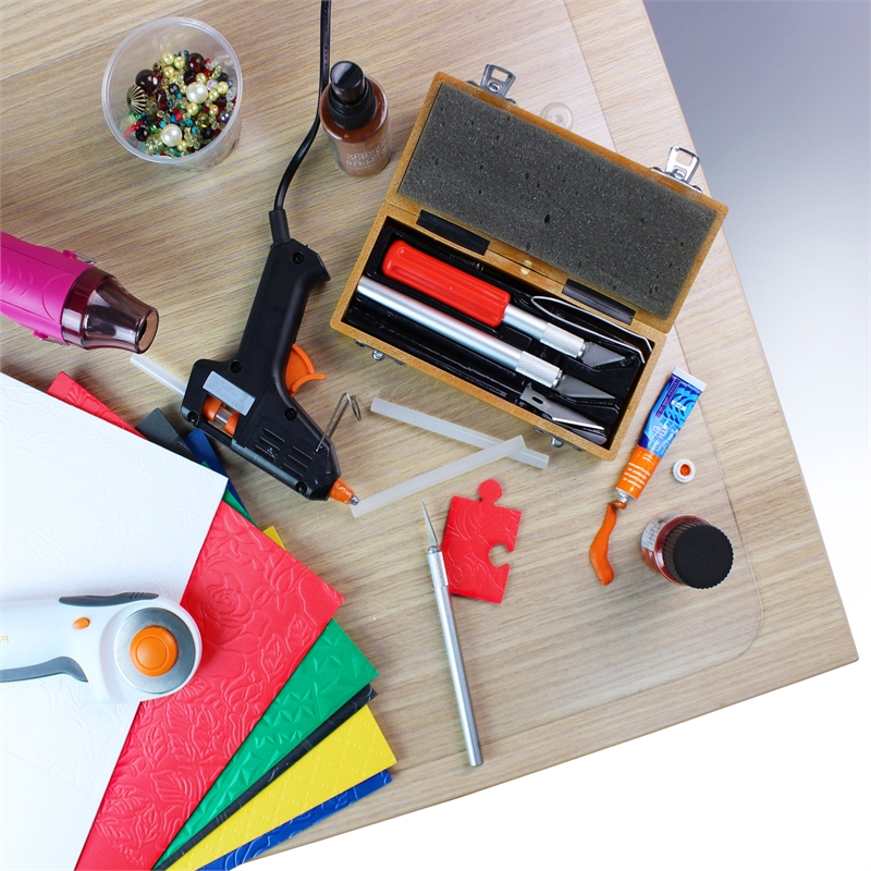 Pemberly Row Plastic Craft Table Protector Mat Clear Polycarbonate 20 x 36