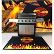 Pemberly Row Fabric Black Fire Retardant BBQ Mat Flame Design Size 39 x 60