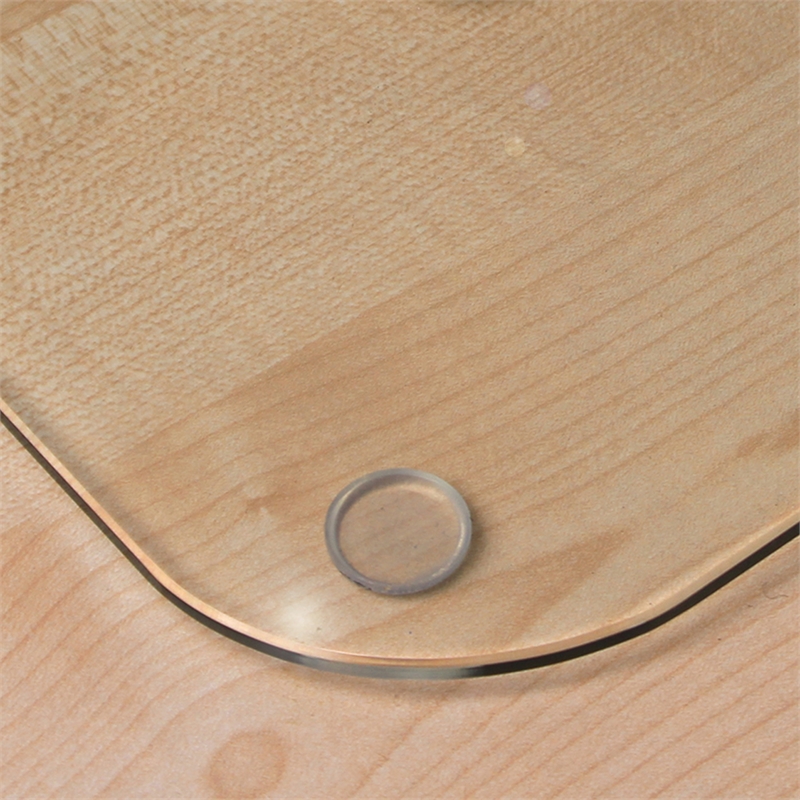 Pemberly Row Contemporary Plastic Clear Glaciermat Glass Desk Pad Size 20 x 36