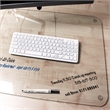 Pemberly Row Contemporary Plastic Clear Glaciermat Glass Desk Pad Size 20 x 36