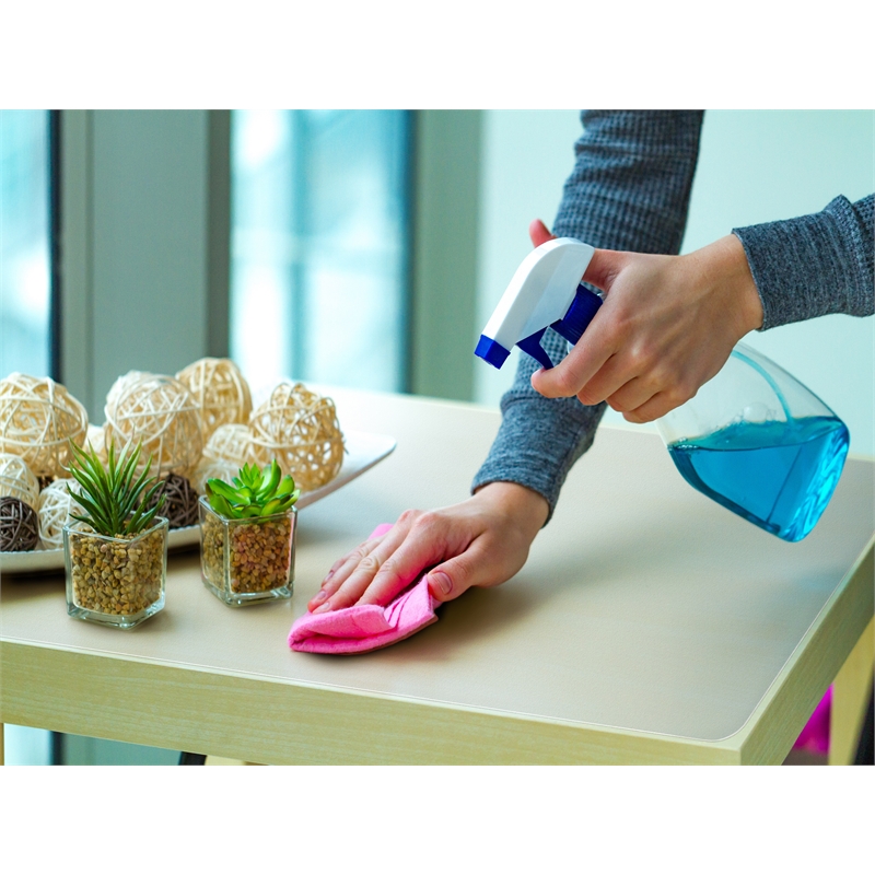 Pemberly Row Modern Vinyl Clear Biosafe Table Protector Mats Pack of 2 17 x 22