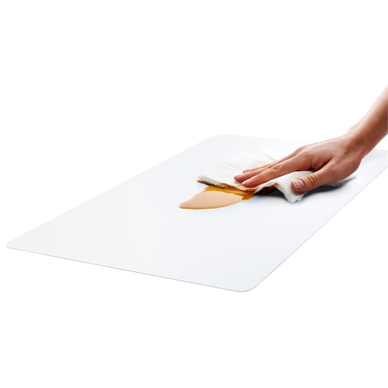 Pemberly Row Modern Vinyl Clear Biosafe Table Protector Mats Pack of 2 17 x 22