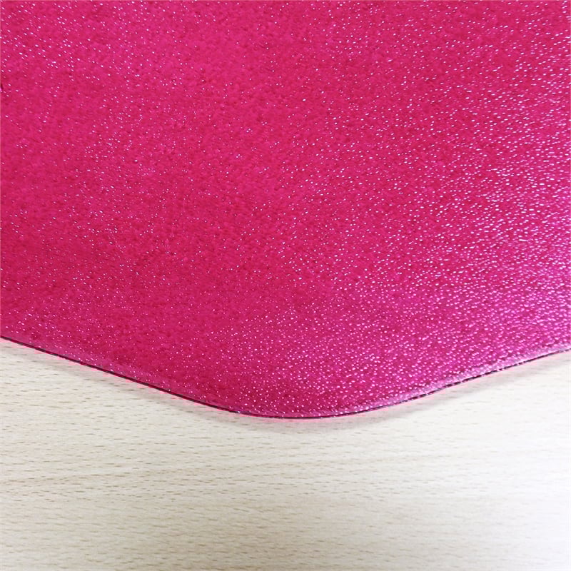 Pemberly Row Modern Vinyl Chair Mat for Hard Floors Cerise Pink 38