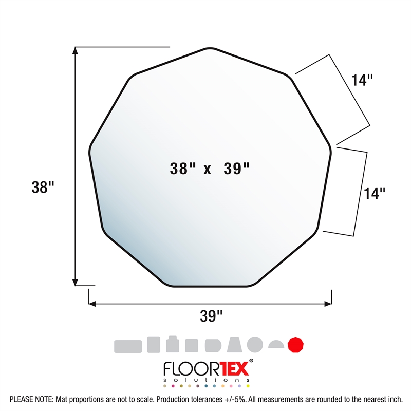 Pemberly Row Modern Vinyl Chair Mat for Hard Floors Clear 38