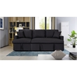 Pemberly Row Black Fabric Reversible Sleeper Sectional Sofa w/ Storage Chaise