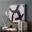 Pemberly Row Engineered Wood Set of 2 Abstract Wall Art with White Frame in Blue
