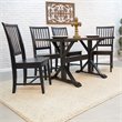 Pemberly Row Contemporary / Modern Wood 30 x 48 Trestle Table Antique Black