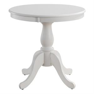 Pemberly Row Traditional Wood Top 30&quot Round Pedestal Dining Table in White